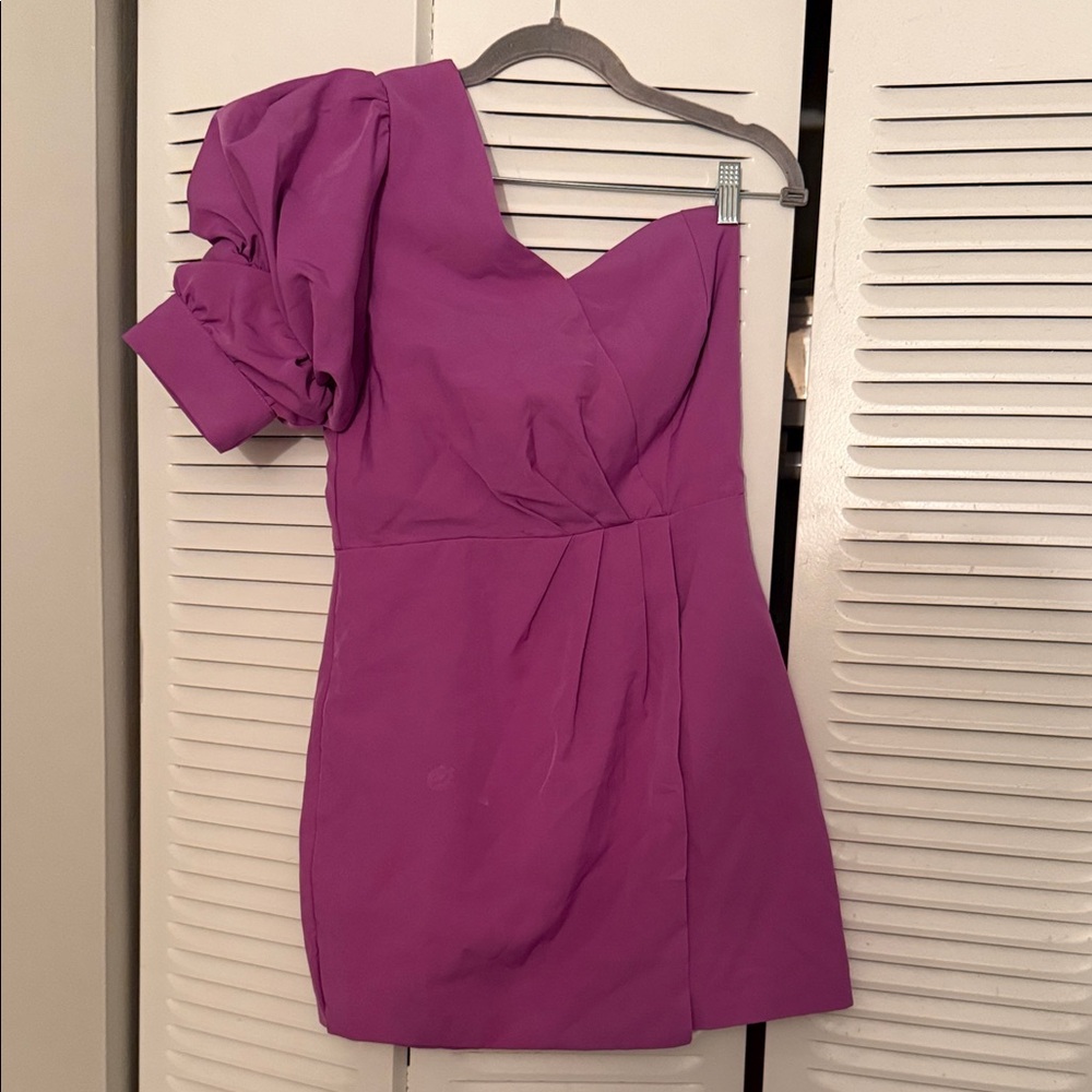 Elegant Purple One-Shoulder Dress